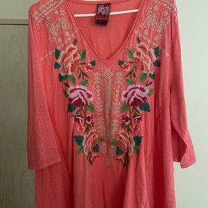 Johnny Was JWLA Swing Embroidered Tunic 1X
